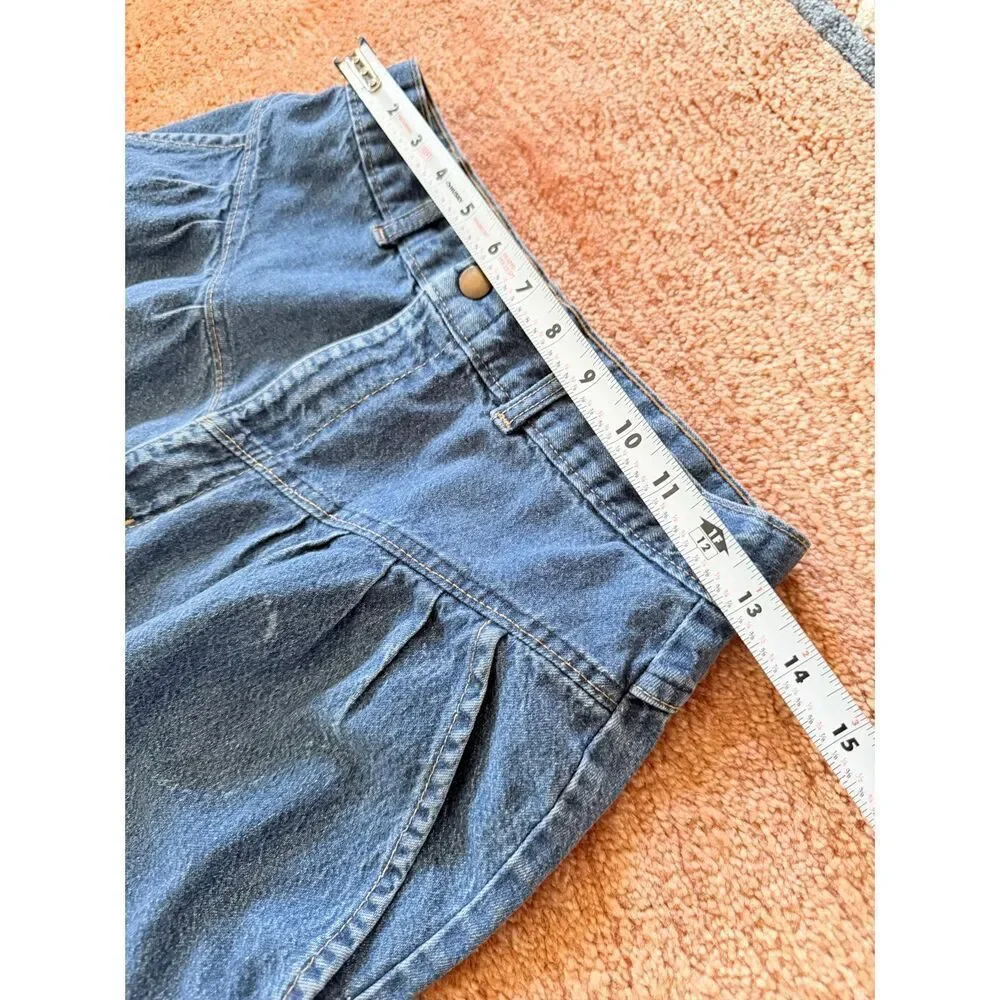 Vintage Tiger High Rise Denim Bermuda Shorts Blue Made in USA Women’s S